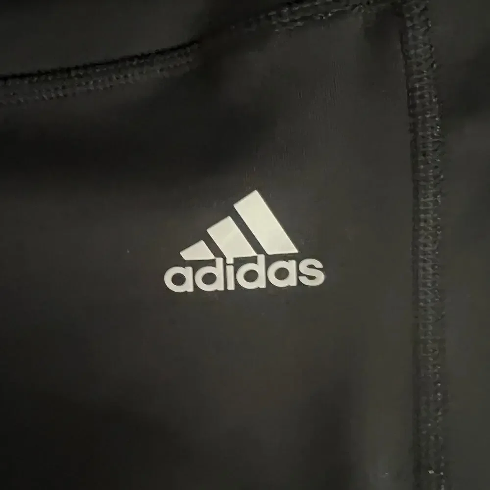 Adidas Climalite Leggings Womens XL Black White Three Stripe Athletic - Picture 7 of 9